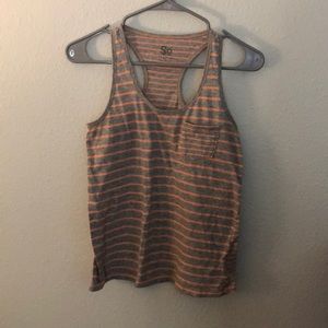 Orange and Gray Striped Tanktop